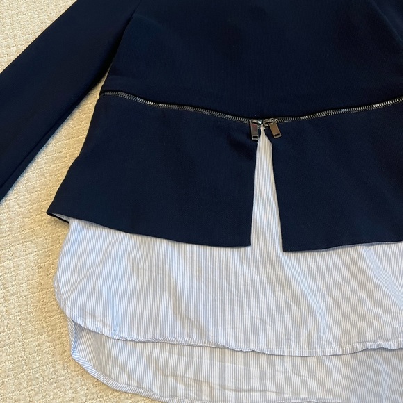 Zara Knit Half Zip Shirt Tail Top - Picture 2 of 6